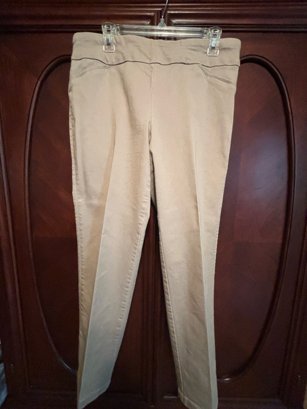 Beige Slim Ponte Pants